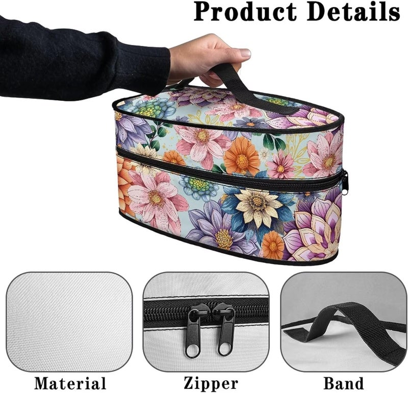 Goncariar Steam Iron Storage Bag with Zipper Handle, Foldable Portable Iron Storage Case Protective Carrying Bag Universal for Most Irons- Bright Blossom - Image 5